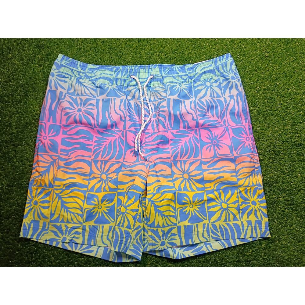 New Member's Mark Men's Blue Patterned Resort Swim Trunks